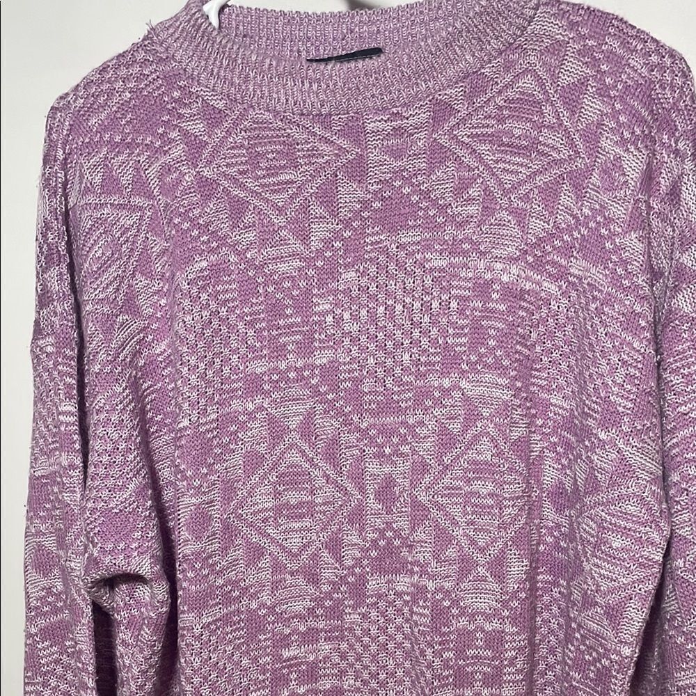 Purple Geometric Pattern Men's Sweater - Picture 2 of 9